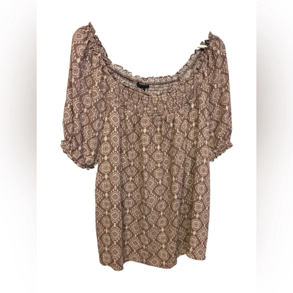 Boho Torrid Red-Brown Comfortable Blouse with Elegant and Unique Pattern